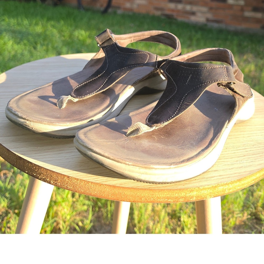Merrell Siren Wrap Q2 Espresso Brown Leather Thong Sandals Outdoor Comfort